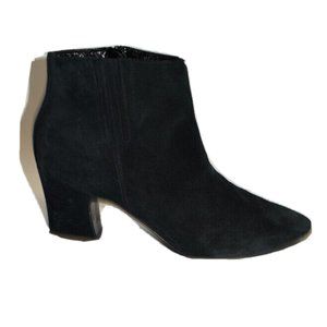 New! Aquatalia Suede Side Zip Bootie Black Size 11 Made in Italy DD319